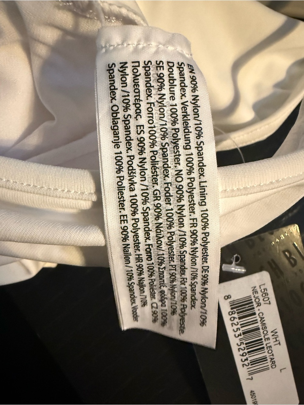 NWT Bloch White Camisole Leotard Women’s Large Dance Ballet L5607 - Picture 5 of 5